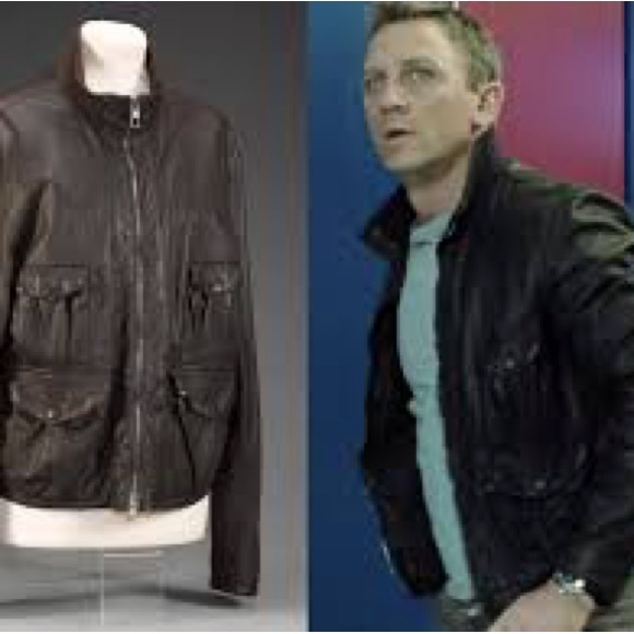 Giorgio Armani Brown Leather Bomber Jacket 2006 Daniel Craig Casino Royale Film - Picture 1 of 10